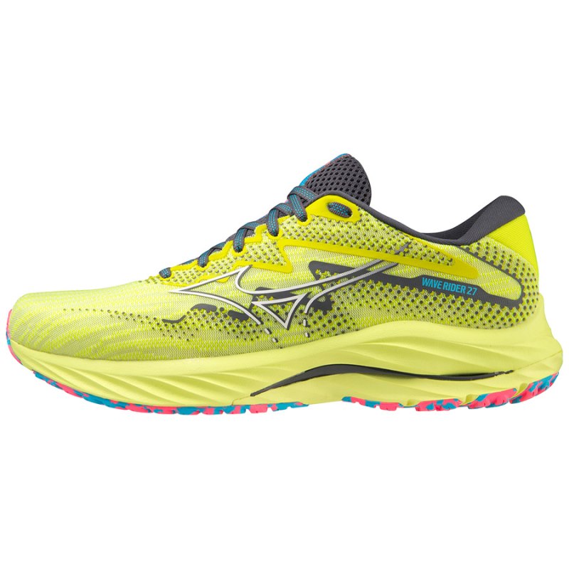 Zapatillas Para Correr Mizuno WAVE Rider 27 Hombre - Amarillos / Blancos / Azules - Chile M147BDRZF